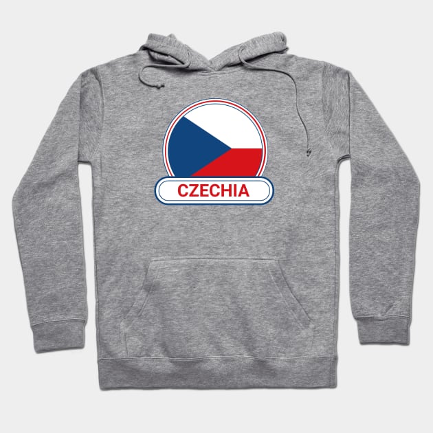 Czechia Country Badge - Czechia Flag Hoodie by Yesteeyear